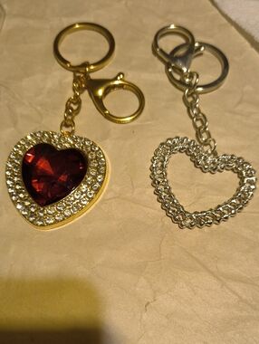 2 Brand New Heart Shaped Bag Charms